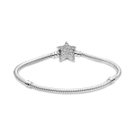 599639C01-18 - Bransoletka wężykowa Pandora Moments, zapięcie z asymetryczną gwiazdą 599639C01-18