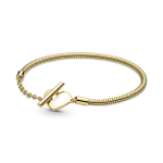 569285C00-16 - Bransoletka wężykowa Pandora Moments z sercem i zapięciem T 569285C00-16