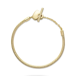 569285C00-16 - Bransoletka wężykowa Pandora Moments z sercem i zapięciem T 569285C00-16