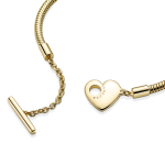 569285C00-16 - Bransoletka wężykowa Pandora Moments z sercem i zapięciem T 569285C00-16