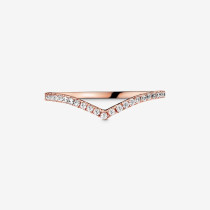 186316CZ-54 - Błyszczący pierścionek wishbone 186316CZ-54