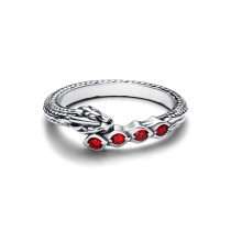 192968C01-52 - Lśniący pierścionek Smok z czerwonymi kamieniami Gra o tron 192968C01-52 
