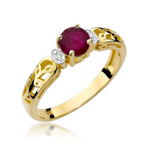 W-14 RUBIN 0,60CT - Pierścionek z rubinem i brylantami W-14 RUBIN 0,60ct