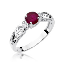 W-14 RUBIN 0,60CT - Pierścionek z rubinem i brylantami W-14 RUBIN 0,60ct