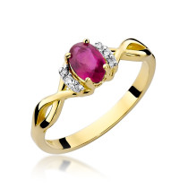 W-19 RUBIN 0,60CT - Pierścionek z rubinem i brylantami W-19 RUBIN 0,60ct