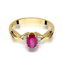 W-19 RUBIN 0,60CT - Pierścionek z rubinem i brylantami W-19 RUBIN 0,60ct