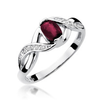 W-28 RUBIN 0,60 CT - Pierścionek z rubinem i brylantami W-28 rub. 0,60ct b. 0,05ct