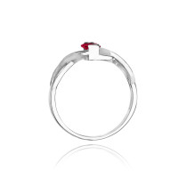 W-28 RUBIN 0,60 CT - Pierścionek z rubinem i brylantami W-28 rub. 0,60ct b. 0,05ct