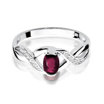 W-28 RUBIN 0,60 CT - Pierścionek z rubinem i brylantami W-28 rub. 0,60ct b. 0,05ct
