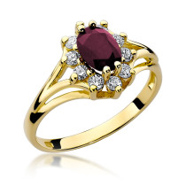 W-37 RUBIN 1,00CT - Pierścionek z rubinem i brylantami W-37 RUBIN 1,00ct