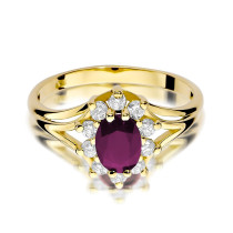 W-37 RUBIN 1,00CT - Pierścionek z rubinem i brylantami W-37 RUBIN 1,00ct