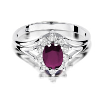 W-37 RUBIN 1,00CT - Pierścionek z rubinem i brylantami W-37 RUBIN 1,00ct