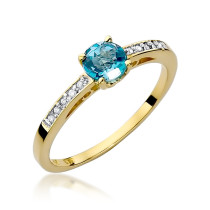 W-66 TOPAZ 0,50CT - Pierścionek z topazem i brylantami W66 Topaz 0,50ct