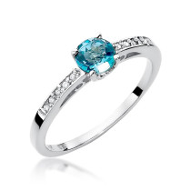W-66 TOPAZ 0,50CT - Pierścionek z topazem i brylantami W66 Topaz 0,50ct