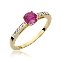 W-66 RUBIN 0,60CT - Pierścionek z rubinem i brylantami W-66  Rubin 0,60ct