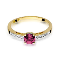 W-66 RUBIN 0,60CT - Pierścionek z rubinem i brylantami W-66  Rubin 0,60ct