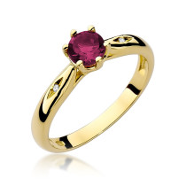 W-74 RUBIN 0,60 CT - Pierścionek z rubinem i brylantami W-74 RUBIN 0,60 ct
