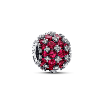 792630C03 - Okrągły charms wysadzany różowymi kamieniami 792630C03