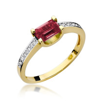 W-105 RUBIN - Pierścionek z rubinem i brylantami W-105, rubin 0,80ct
