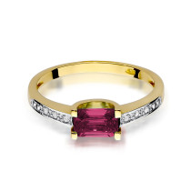 W-105 RUBIN - Pierścionek z rubinem i brylantami W-105, rubin 0,80ct