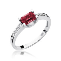 W-105 RUBIN - Pierścionek z rubinem i brylantami W-105, rubin 0,80ct