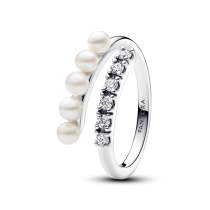 193145C01-52 - Otwarty pierścionek pavé z poddanymi obróbce słodkowodnymi perłami hodowanymi 193145C01-52
