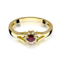 W-185  RUBIN 0,15CT BRYLANT 0,09 - Pierścionek z Rubinem i brylantami  W-185  0,09ct Rubin 0,15CT