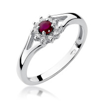 W-185  RUBIN 0,15CT BRYLANT 0,09 - Pierścionek z Rubinem i brylantami  W-185  0,09ct Rubin 0,15CT