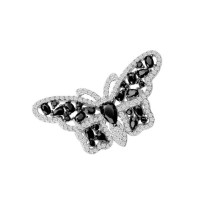 SW-C-000-B00-P053107 - Broszka srebrna z cyrkoniami - motyl - Tajemniczy Ogród