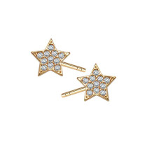 ZW-X-X09-N00-FB17744 - Kolczyki złote z cyrkoniami - gwiazdki ZW-X-X09-N00-FB17744