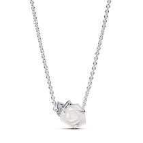 393206C01-45 - Naszyjnik typu kolia Kwitnąca biała róża 393206C01-45