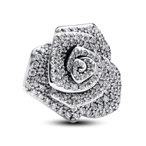 793245C01 - Duży charms Lśniąca róża w rozkwicie 793245C01