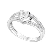 SW-T-C18-HSC-IPCW031 - Pierścionek srebrny z cyrkoniami - serca - Symbole Miłości