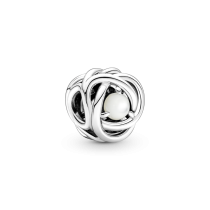  - Czerwiec Charms Urodzinowy symbol wieczności z białą masą perłową 790064C04