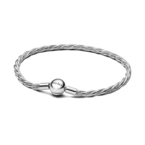 593757C00-16 - Bransoletka o skręconym splocie wężykowym z okrągłym zapięciem 593757C00-16