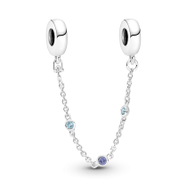 791688C01-05 - Potrójny łańcuszek bezpieczeństwa z niebieskim kamieniem 791688C01-05