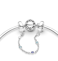 791688C01-05 - Potrójny łańcuszek bezpieczeństwa z niebieskim kamieniem 791688C01-05